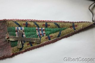 19TH CENTURY PIPE TOMAHAWK - SIOUX BEADED DROP 9