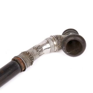 INDIAN/MIDDLE EASTERN SILVER MOUNTED PIPE 19/20TH C. 4