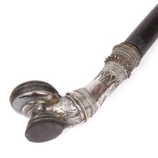 INDIAN/MIDDLE EASTERN SILVER MOUNTED PIPE 19/20TH C. 6