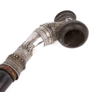 INDIAN/MIDDLE EASTERN SILVER MOUNTED PIPE 19/20TH C. 8