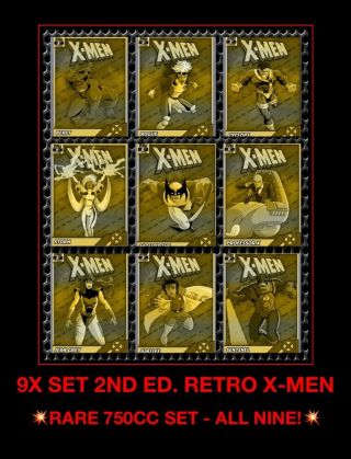 Topps Marvel Collect Digital Trader Retro X - Men 2nd Printing 9 Card 750cc Set
