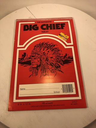 Vintage Authentic Big Chief Tablet 42 Sheets 8 In X 12 In Red Union Camp