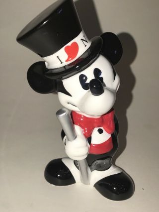 Mickey Mouse Disney I Love York Figurine Ceramic Heart Tuxedo Top Hat 5 "