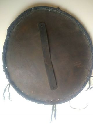 Antique 19th C Native American Plains Indian Rawhide Parfleche Shield 10