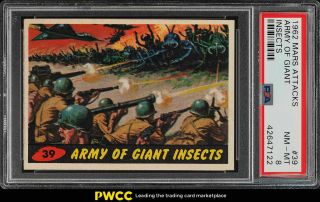 1962 Topps Mars Attacks Army Of Giant Insects 39 Psa 8 Nm - Mt (pwcc)