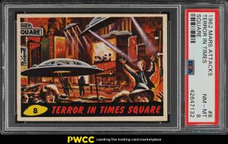 1962 Topps Mars Attacks Terror In Times Square 8 Psa 8 Nm - Mt (pwcc)