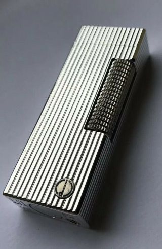 Dunhill Silver ‘lines’ Rollagas Lighter - Fully Overhauled & Lovely