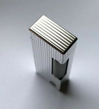 Dunhill Silver ‘Lines’ Rollagas Lighter - Fully Overhauled & Lovely 5
