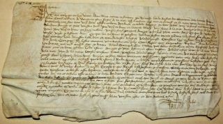 1457 Historic Charles Vii Era French Land Document Done At Church Of Notre Dame