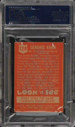 1952 Topps Look ' N See Genghis Khan 128 PSA 9 (PWCC) 2