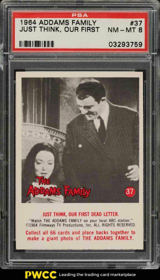 1964 Addams Family Just Think,  Our First Dead Letter 37 Psa 8 Nm - Mt (pwcc)