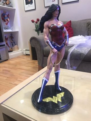 CUSTOM DC COMICS WONDER WOMAN 1/4 SCALE STATUE Vince Vell Not Sideshow Or XM OOK 8