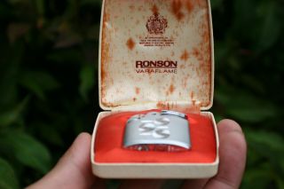 Vintage Ronson Varaflame Lighter With Box (no Fuel)