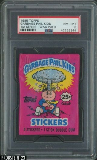 1985 Topps 1st Series Garbage Pail Kids Gpk Wax Pack Psa 8