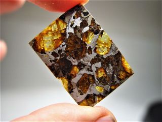 MUSEUM QUALITY CRYSTALS BRAHIN PALLASITE METEORITE 9.  1 GMS 5