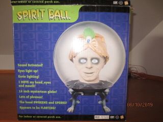 Gemmy 14 " Zultan Fortune Teller Spirit Ball Halloween Animatronic Talking Lights