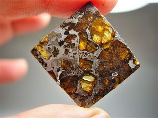 MUSEUM QUALITY CRYSTALS BRAHIN PALLASITE METEORITE 7.  8 GMS 7