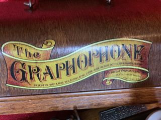 Antique COLUMBIA TYPE B EAGLE Graphophone PHONOGRAPH Cylinder Record Player 1897 2