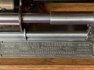 Antique COLUMBIA TYPE B EAGLE Graphophone PHONOGRAPH Cylinder Record Player 1897 5