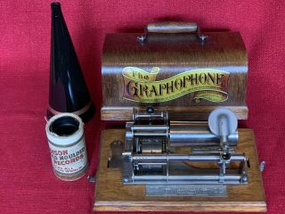 Antique COLUMBIA TYPE B EAGLE Graphophone PHONOGRAPH Cylinder Record Player 1897 7