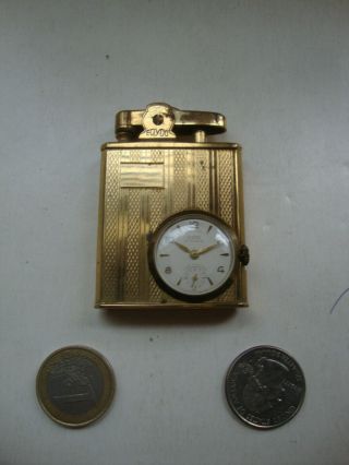 Vintage Eclydo Pocket Watch Cigarette Lighter Automatic Briquet Benzin Feuerzeug