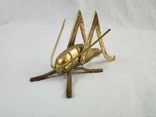 Vintage Solid Brass Grasshopper/locust/cricket Insect Paper Weight Figureine