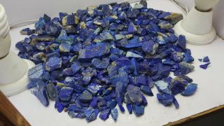 3145 Grams Good Quality Royal Blue Lapis Lazuli Crystals Rubbles 4 Cabs Bead