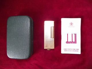 A Dunhill Rollagas,  Gold Plated Lighter,  With Box And Instructions.