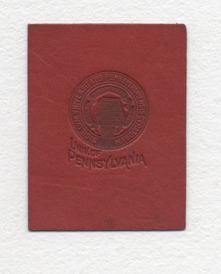 1912 University Of Pennsylvania College Leather Tobacco Premium L - 20 Series