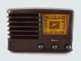 1930s - 1940s Vintage Emerson Model CG268 Brown Bakelite Tabletop Tube Radio 4