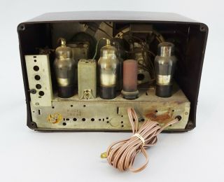 1930s - 1940s Vintage Emerson Model CG268 Brown Bakelite Tabletop Tube Radio 5