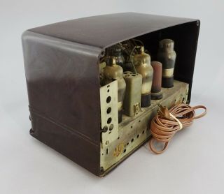 1930s - 1940s Vintage Emerson Model CG268 Brown Bakelite Tabletop Tube Radio 6