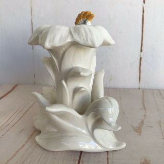 TAKAHASHI Vintage Japan Porcelain Cockatoo Candle Holder Candlestick Ceramic 4