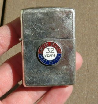 Vintage Factory Sterling Silver Zippo Cigarette Lighter Usps Us Postal Service