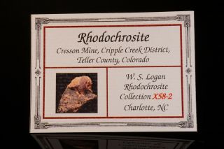 RARE Creedite & Rhodochrosite Crystal CRESSON,  COLORADO - Ex.  Logan ILLUSTRATED 12