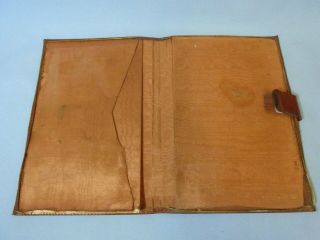 VINTAGE FERRARI DINO BROWN LEATHER OWNER ' S POUCH - - 4