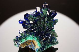 Aesthetic Azurite & Malachite Crystal Cluster Cobre Mine,  Mexico - Ex.  Jensen
