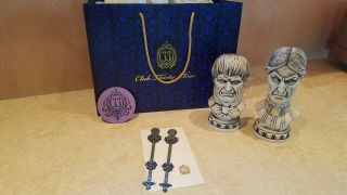 Disneyland Club 33 Haunted Mansion 50th Anniversary Busts Tiki Mugs with Bag 2