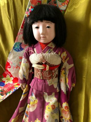 Vintage Japanese Ichimatsu Doll 24 Inches Rea Kimono From Japan