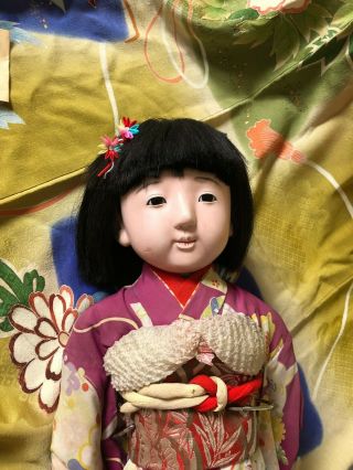 Vintage Japanese ichimatsu doll 24 inches rea kimono from japan 3