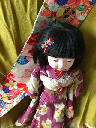 Vintage Japanese ichimatsu doll 24 inches rea kimono from japan 4