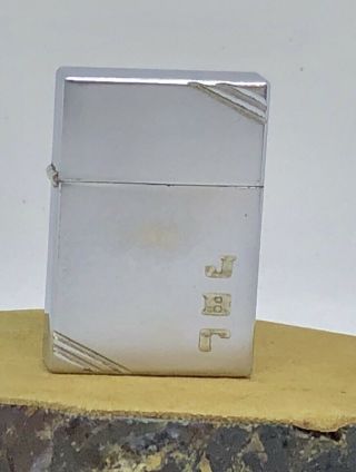 Vintage Zippo Lighter Square Case W/ Slashes 4 Barrel Hinge Rare 1930s