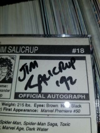 Marvel Universe Series 2 1991 Rare Autograph Editor Card Jim Salicrup 4