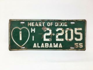 Vintage 1955 Alabama Commercial/truck License Plate