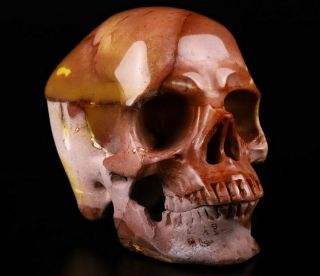 Huge 4.  8 " Mookaite Jasper Carved Crystal Skull,  Realistic,  Healing