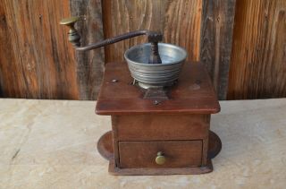 Vintage Antique Coffee Grinder Mill Cast Metal Hand Crank