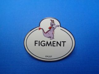 Disney Epcot Figment Nametag Pin Badge Wdw Cast Member Pin 6019