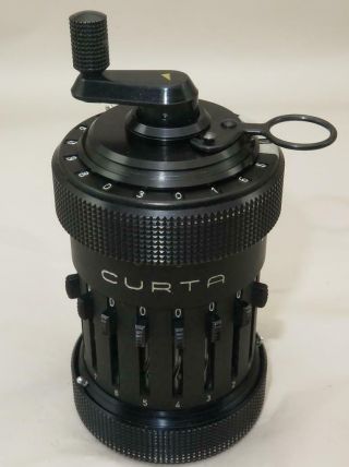 CURTA Type 1 63424 Calculator by Contina AG Muren System Curt Herzstark w Case 4