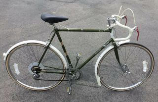 Vintage Raleigh Record Mens Bicycle 23 1/2” Frame Green Touring Bluemel England
