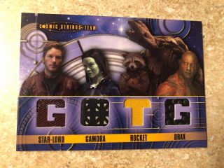 2014 Upper Deck Guardians Of The Galaxy Cosmic Strings Team Quad Costume Relic